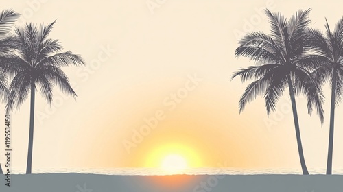 Wallpaper Mural Silhouette Palm Trees Sunset Beach Tropical Ocean Summer Torontodigital.ca
