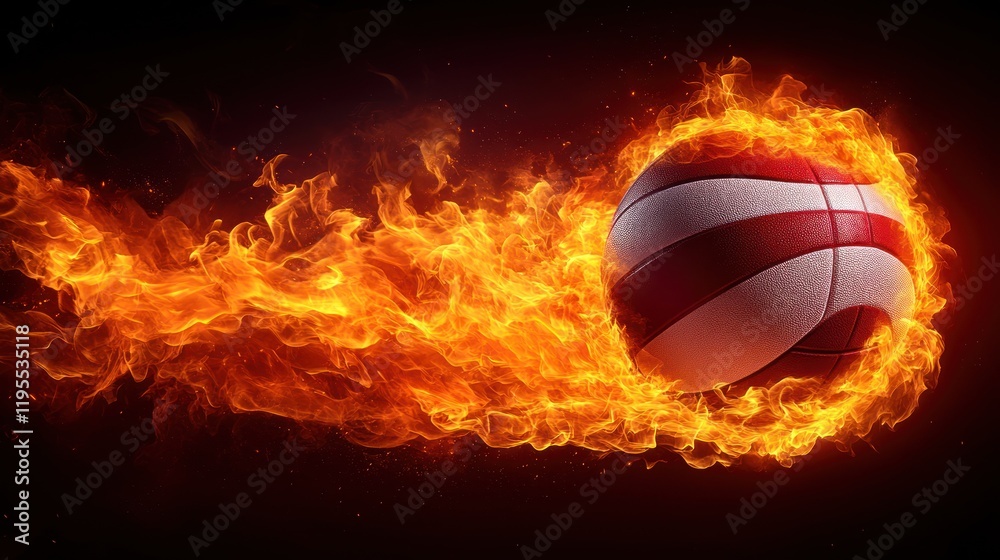 Fototapeta premium Fiery basketball in motion. (1)