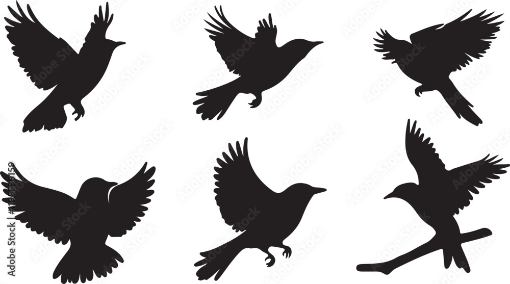 Obraz premium Whispering Wildlife: Enchanting Animal Silhouettes vector illustration |