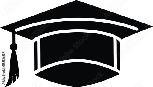 Graduation diploma cap or hat  silhouette,Graduation cap icon black vector