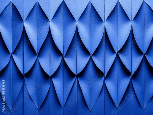 Abstract Blue Folded Paper Texture Background Design