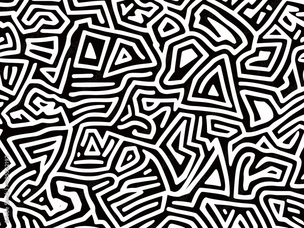 Abstract Black White Geometric Pattern Seamless Texture Abstract Black White Geometric Pattern Seamless Texture