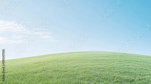 Fototapeta Naklejka Na Ścianę i Meble -  Serene Green Hill Landscape Under Blue Sky