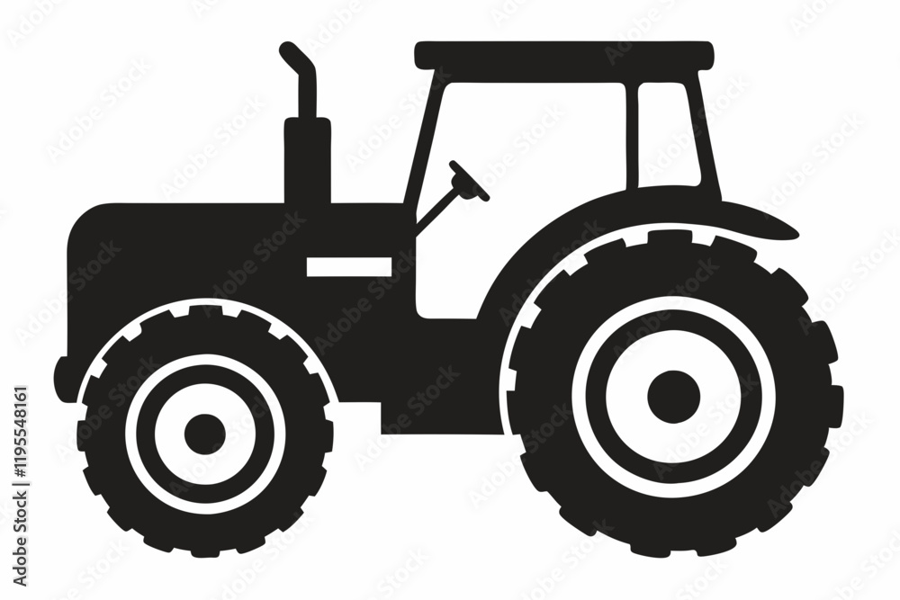 Farm Tractor Silhouette Illustration Farm Tractor Silhouette Illustration
