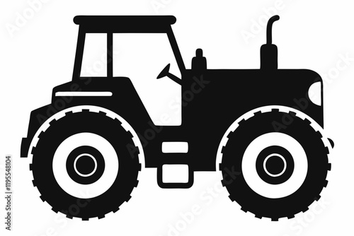 Farm Tractor Silhouette Illustration