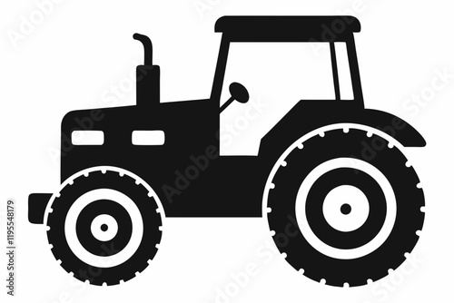 Farm Tractor Silhouette Illustration