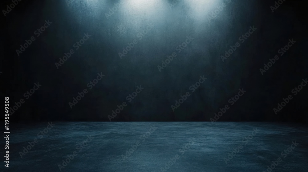a dark room with three spotlights shining down a dark room with three spotlights shining down