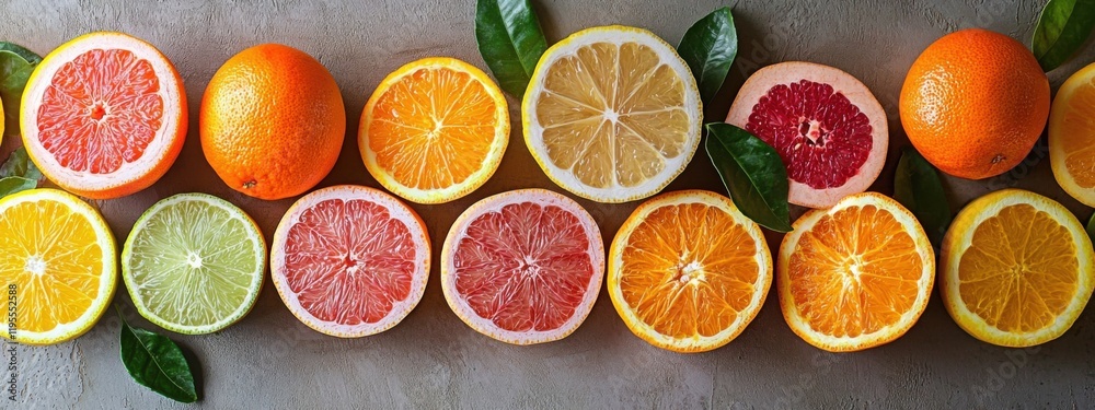 Panoramic food background with assortment of fresh organic fruits and vegetables