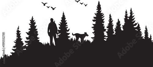 Whispering Wildlife: Enchanting Animal Silhouettes vector illustration |