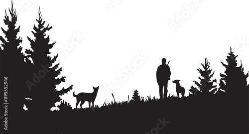 Whispering Wildlife: Enchanting Animal Silhouettes vector illustration |