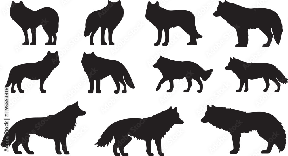 Fototapeta premium Whispering Wildlife: Enchanting Animal Silhouettes vector illustration |