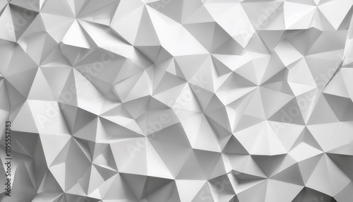 geometric white 3d origami texture with faceted triangular pattern for modern background, graphic designs, and interior decor


