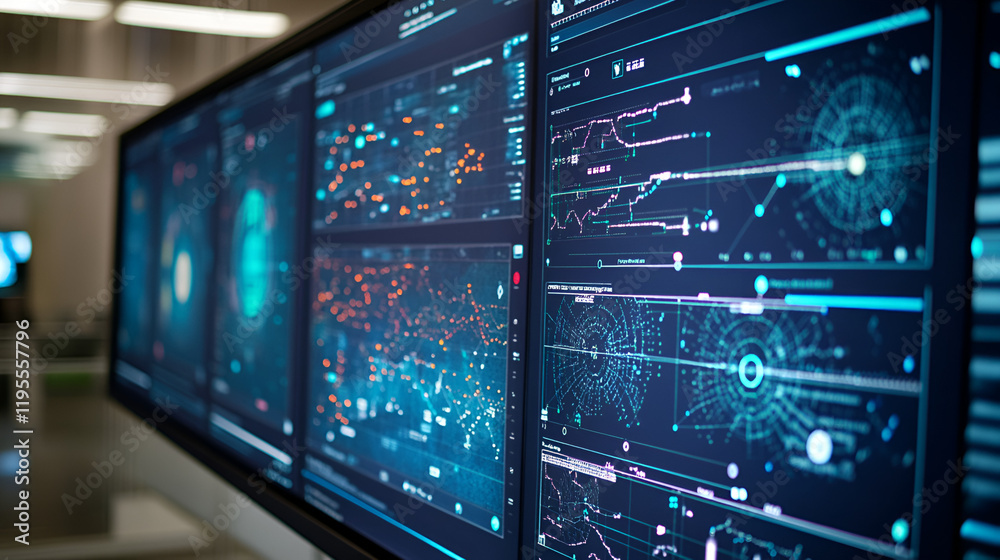 A smart energy grid visualized on a digital dashboard A smart energy grid visualized on a digital dashboard