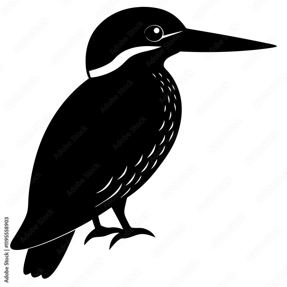 Fototapeta premium Kingfisher silhouette vector illustration