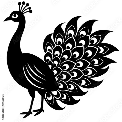 Peacock  silhouette vector illustration