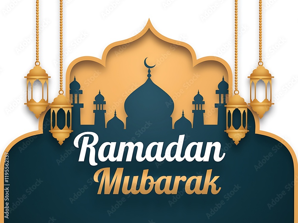 custom made wallpaper toronto digitalRamadan Mubarak greeting with mosque and lanterns