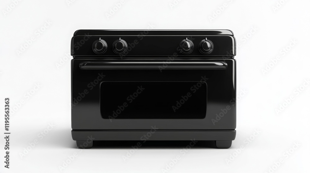 Fototapeta premium Black oven – stylish kitchen appliance for baking