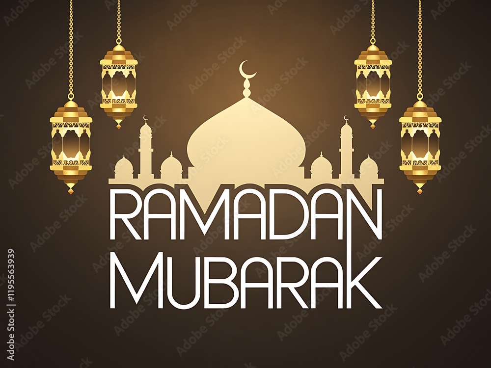 custom made wallpaper toronto digitalRamadan Mubarak Greeting with Mosque and Lanterns
