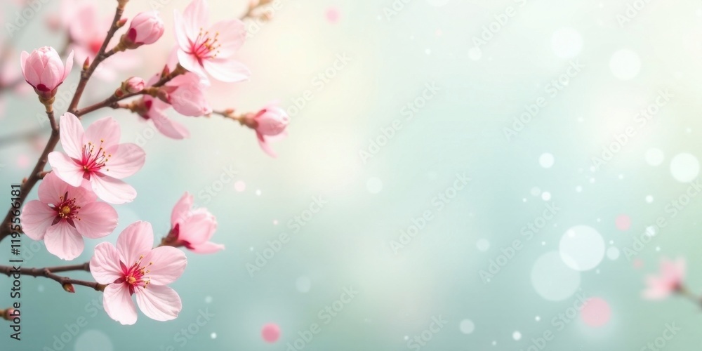 Delicate Pink Blossoms on a Branch, Softly Lit by Spring Sunlight, with a Dreamy, Pastel Background, Perfect for Springtime Themes and Gentle Design Projects Delicate Pink Blossoms on a Branch, Softly Lit by Spring Sunlight, with a Dreamy, Pastel Background, Perfect for Springtime Themes and Gentle Design Projects
