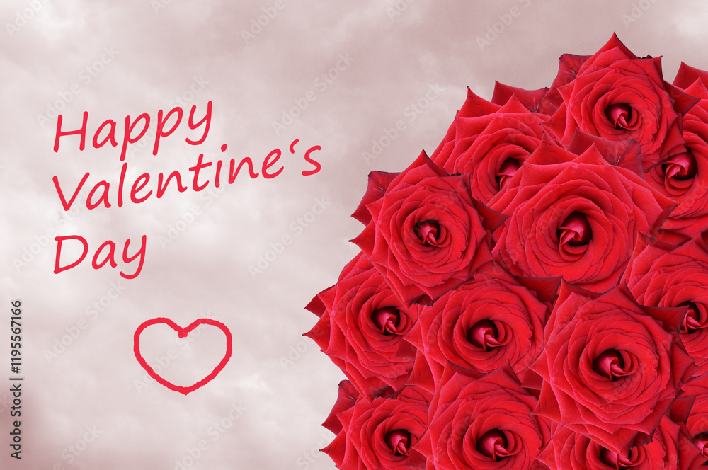 Happy Valentine's Day - Rote Rosen schenke ich dir zum Valentinstag weil ich dich liebe
