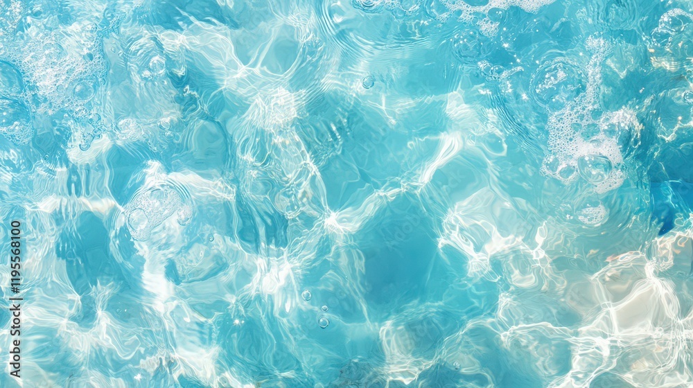 Obraz premium A mesmerizing view of clear turquoise water with light reflecting and creating a beautiful abstract pattern