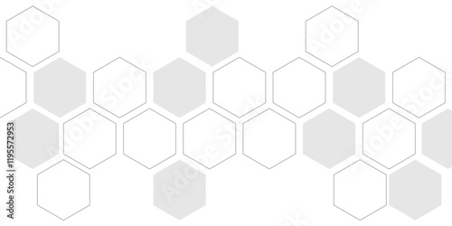 Abstract white and grey hexagon technology geometric pattern concept white background. Use for template, wallpaper, website vector illustration.