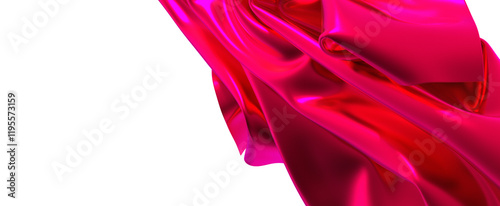 A vibrant pink silk fabric ...