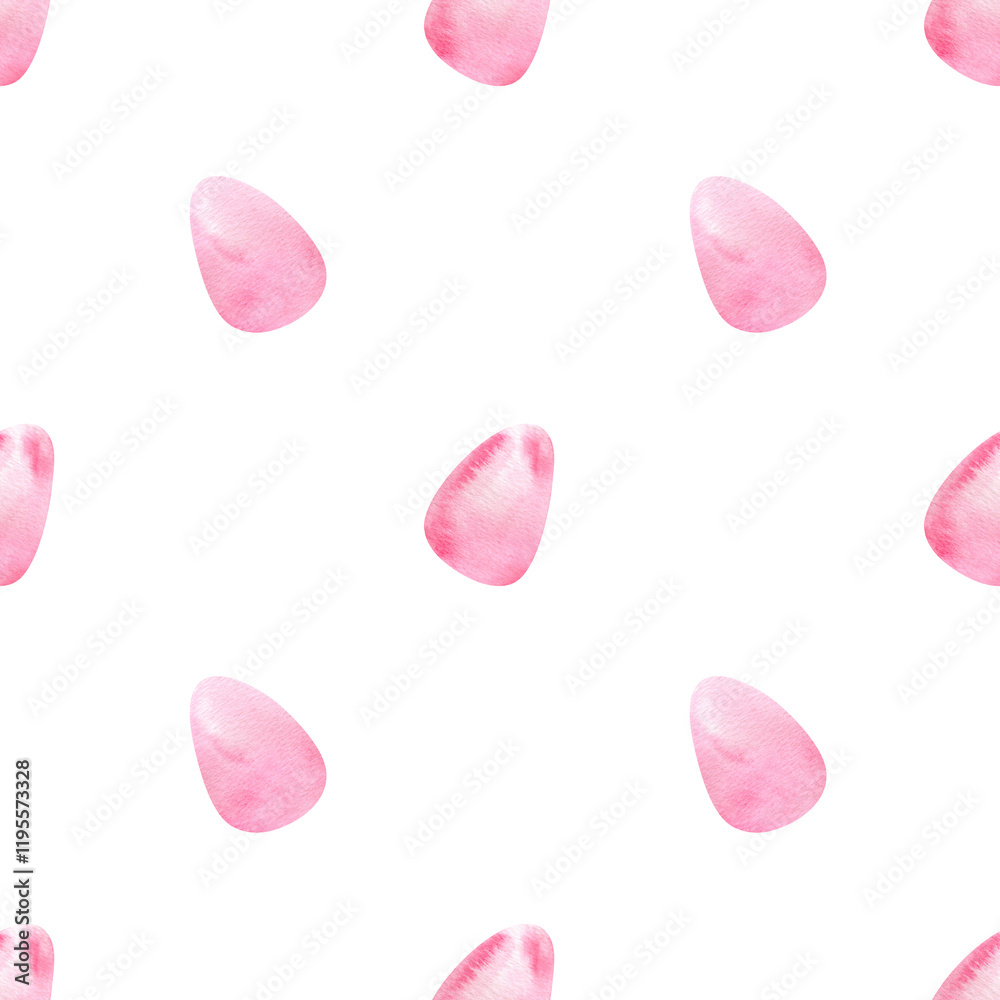 Easter eggs watercolor background. Seamless hand drawn pattern with cute pink eggs for wrapping paper, wallpaper, holidays textile, fabric texture Easter eggs watercolor background. Seamless hand drawn pattern with cute pink eggs for wrapping paper, wallpaper, holidays textile, fabric texture