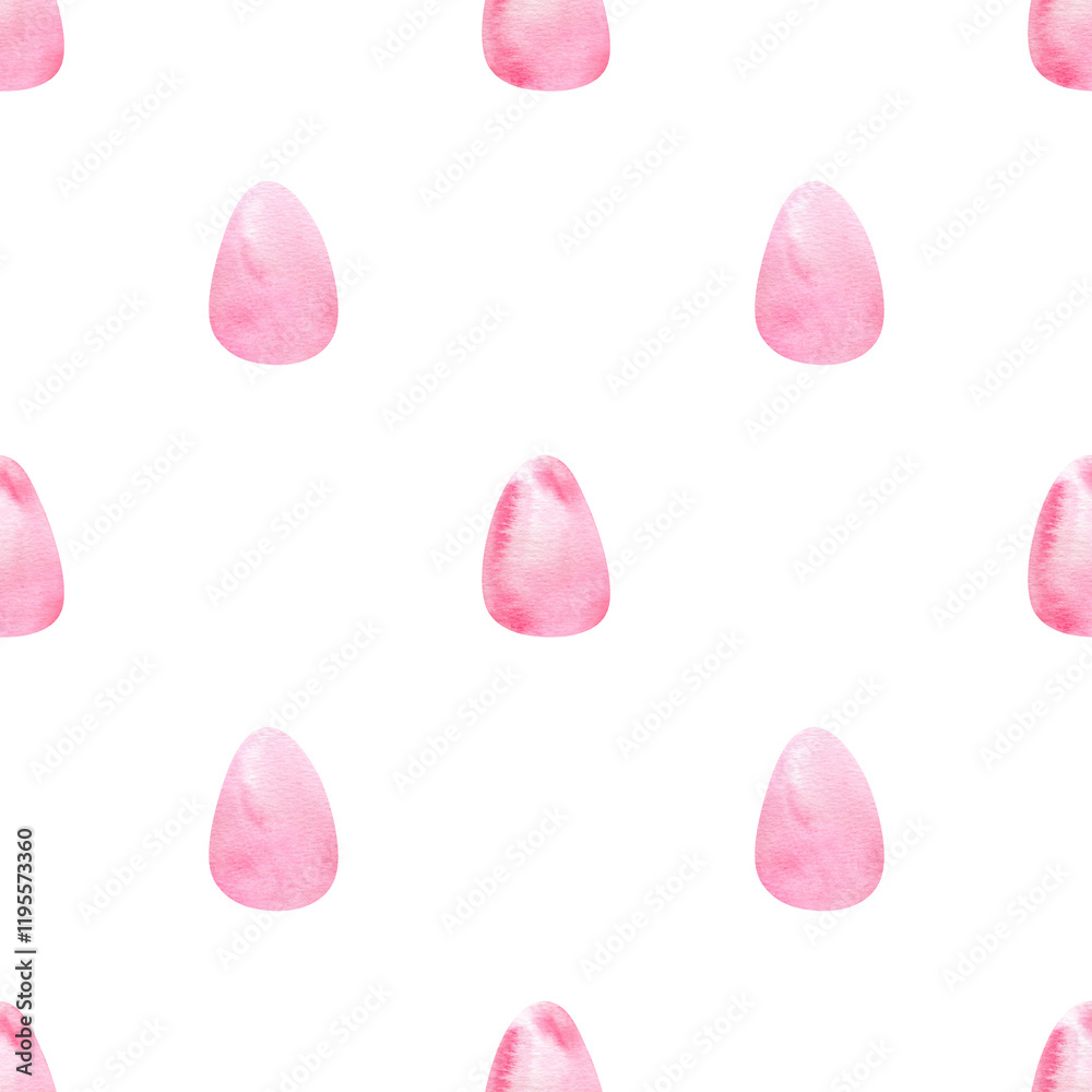 Easter eggs watercolor background. Seamless hand drawn pattern with cute pink eggs for wrapping paper, wallpaper, holidays textile Easter eggs watercolor background. Seamless hand drawn pattern with cute pink eggs for wrapping paper, wallpaper, holidays textile
