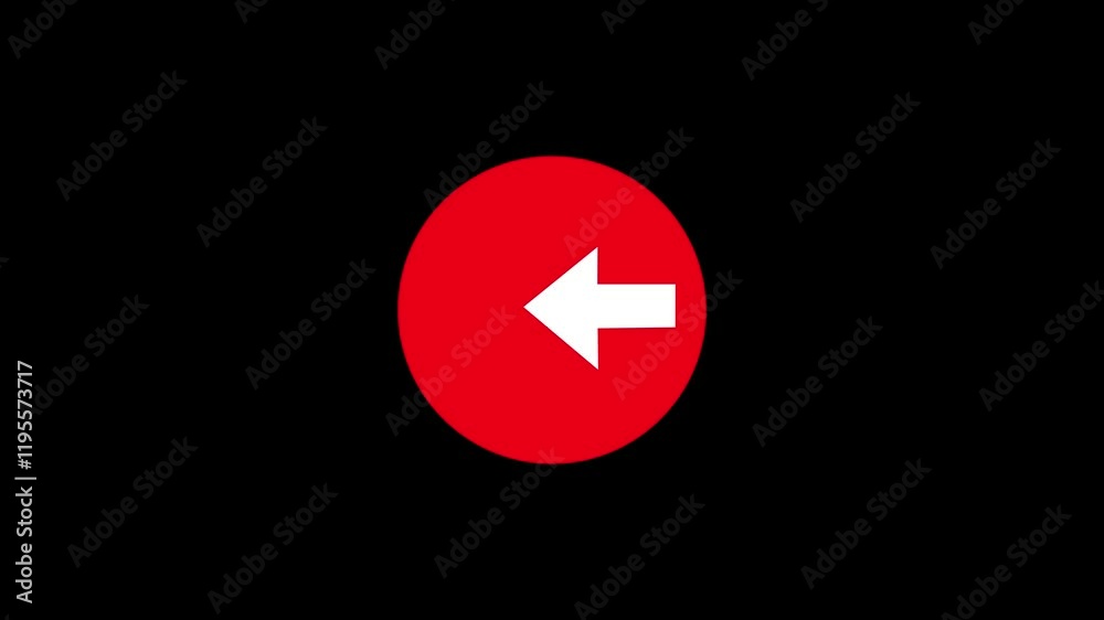 Left-directional arrow loop animation. silhouette arrow road sign animation. Left-directional arrow loop animation. silhouette arrow road sign animation.