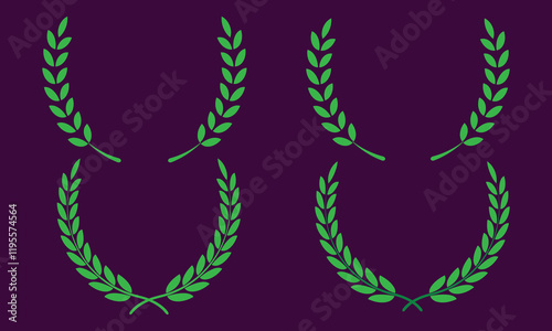 Natural Laurel circle wreath vector of the winner Award