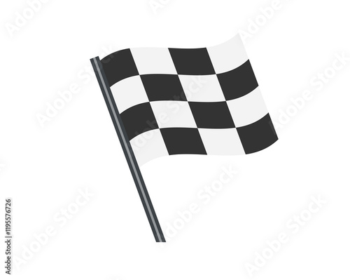 Rectangular black and white squares checkerboard pattern racing flag icon