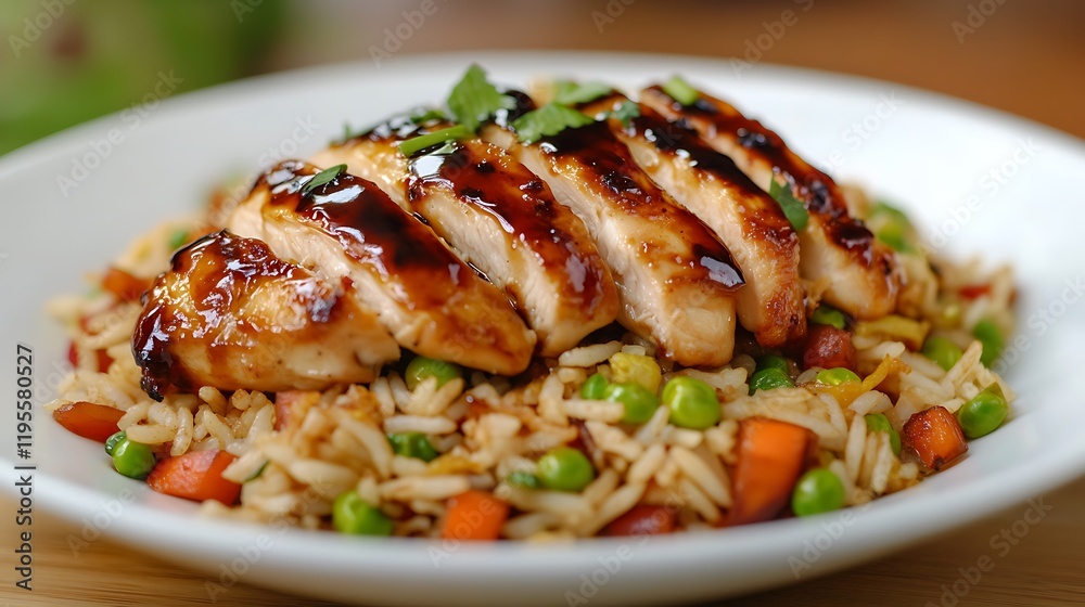 crispy chicken fillet in soy sauce with fried rice homemade crispy chicken fillet in soy sauce with fried rice homemade