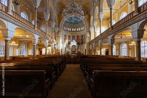 Interior of synagogue in Saint-Petersburg, Russia, November 5, 2024