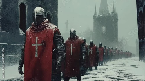 Templaries knights going to casttle medieval age battle history