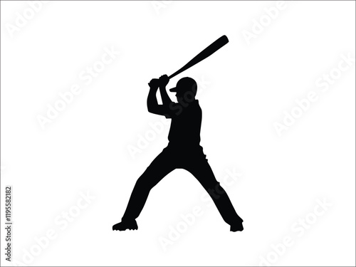 Baseball Batter Silhouette | Dynamic Sports Pose Artwork