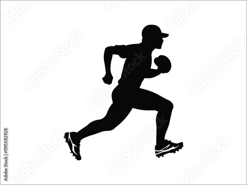 Baseball Runner Silhouette | Athlete in Action Artwork