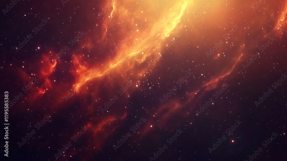 Fiery Nebula Space Background Red Orange Cosmic Dust Fiery Nebula Space Background Red Orange Cosmic Dust