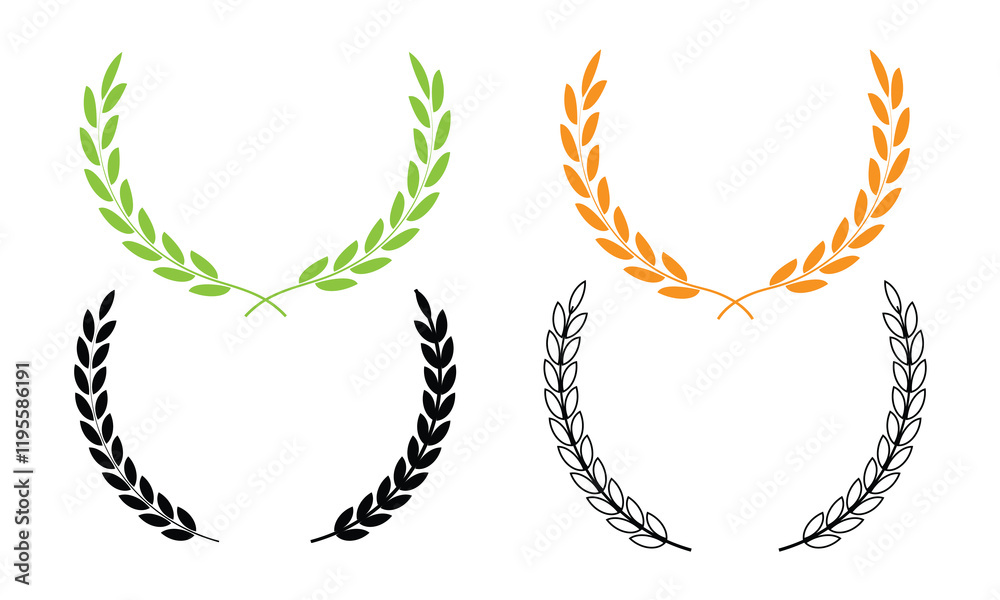Obraz premium Natural Laurel circle wreath vector of the winner Award
