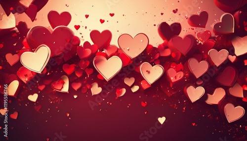 festive background with crumbling hearts beautiful background for valentine s day 3d illustration