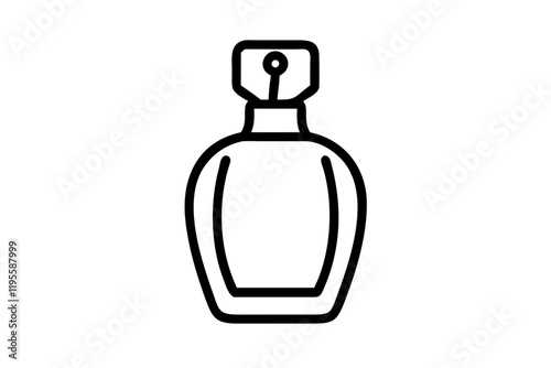 Perfume Bottle Silhouette Icon on White Background