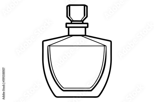 Perfume Bottle Silhouette Icon on White Background