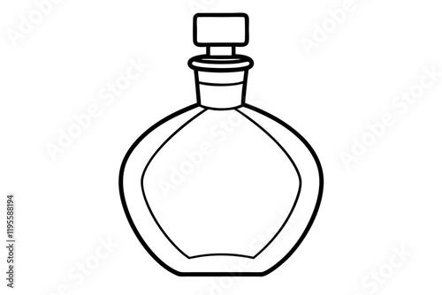 Perfume Bottle Silhouette Icon on White Background