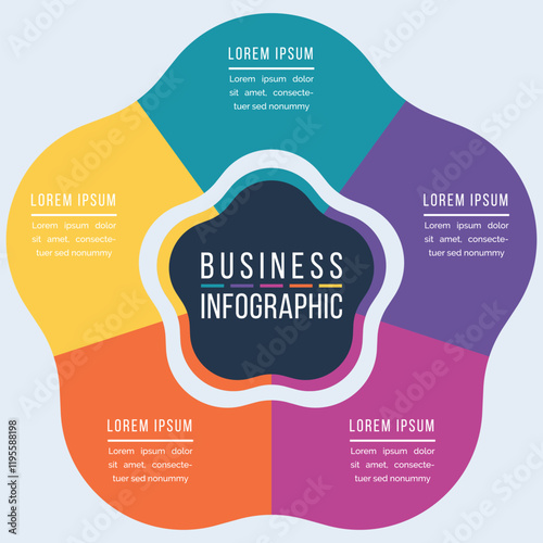 Business Infographic design 5 steps information