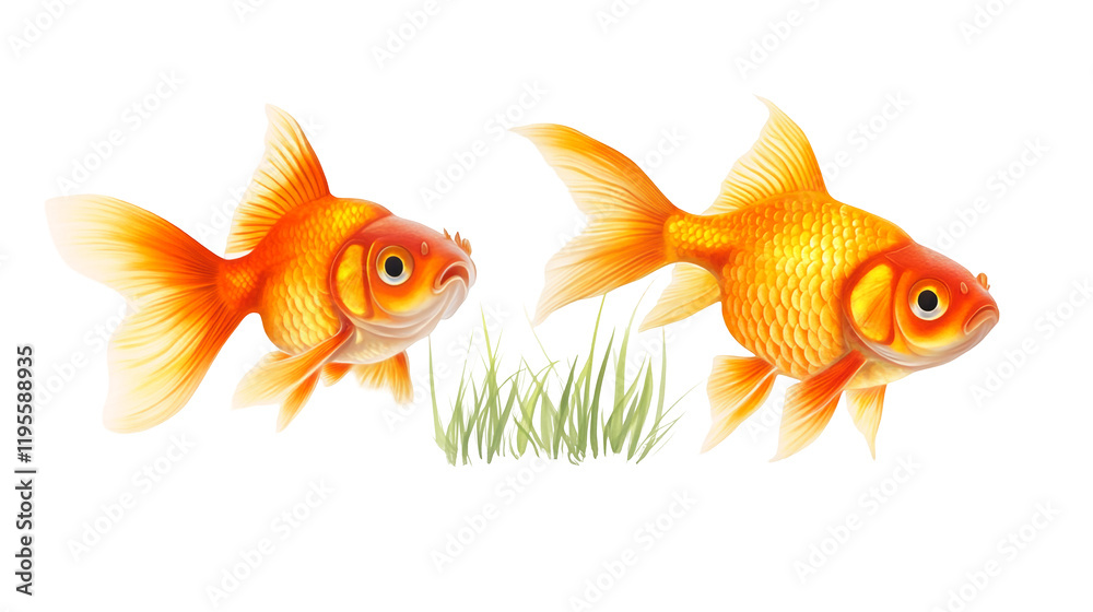 Goldfishes isolated on a transparent background, PNG Goldfishes isolated on a transparent background, PNG