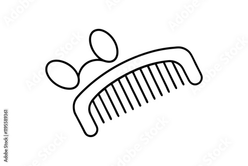 Pet Comb Silhouette Icon on White Background