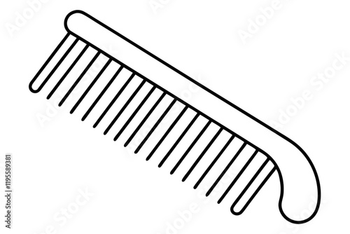 Pet Comb Silhouette Icon on White Background