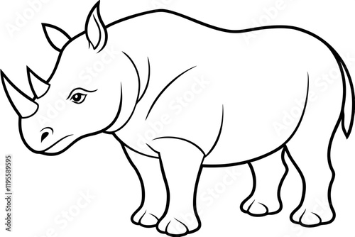 Rhino Illustration on White Background photo