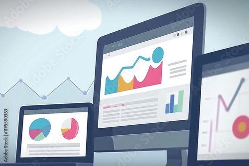 Wallpaper Mural seo marketing and web analytics illustration Torontodigital.ca