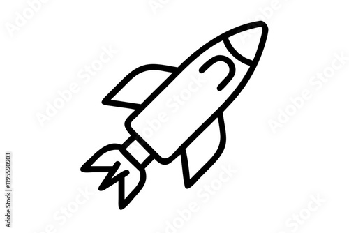 Rocket Launch Icon Isolated on White Background